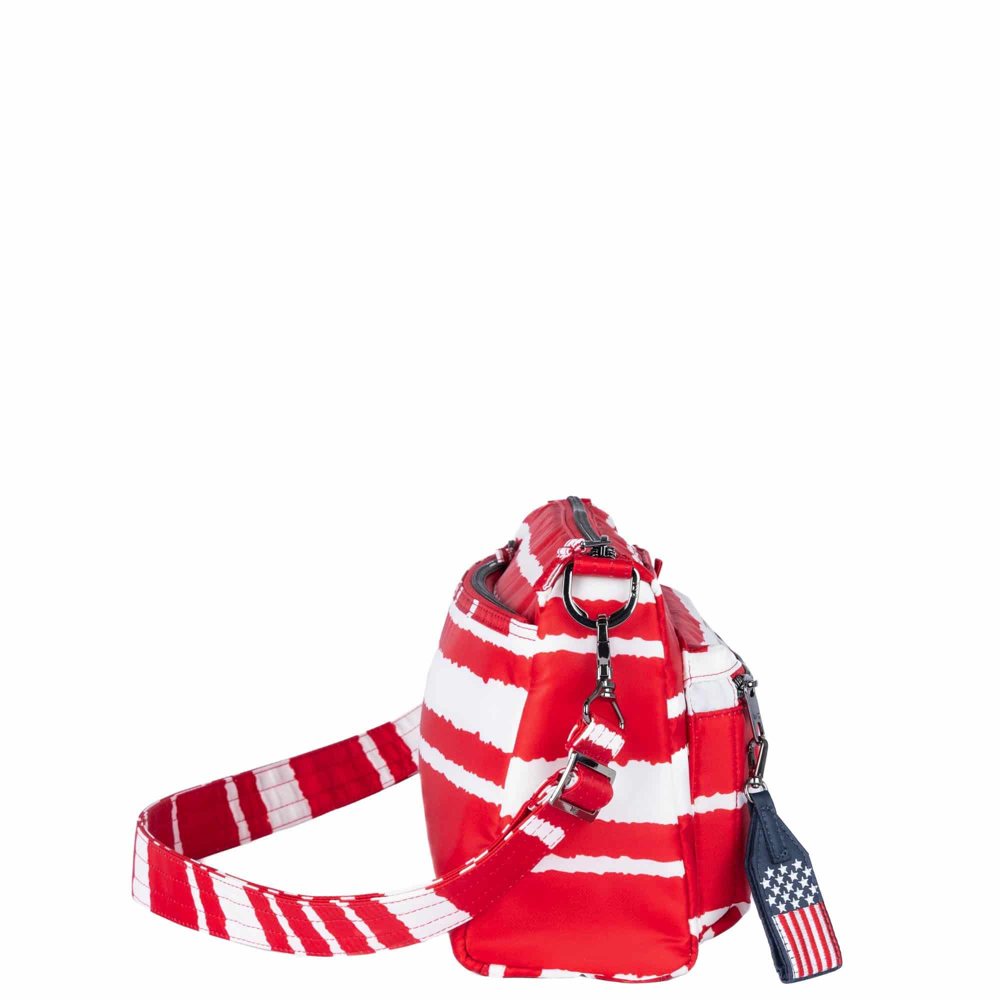 Stretch LE Crossbody Bag - Patriotic - RED STRIPE - 24316_StretchLE_RedStripe_Angle_03